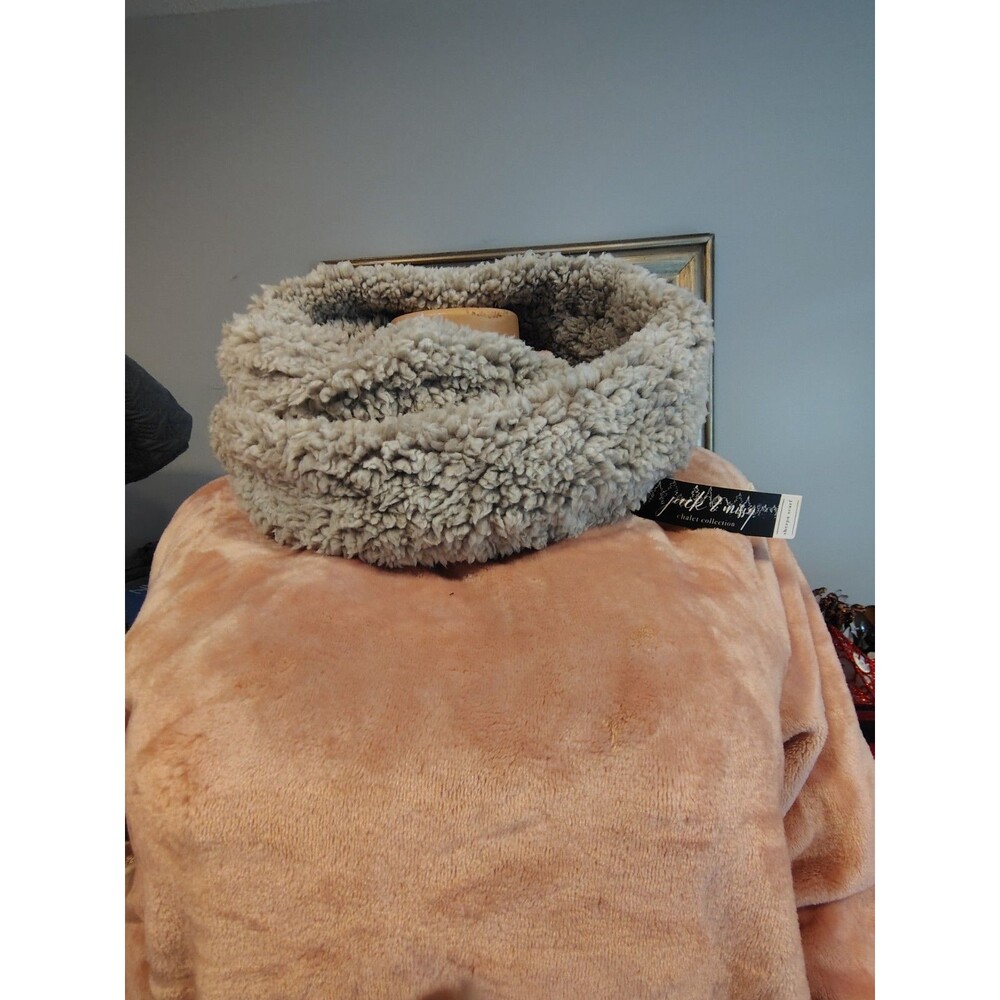 Fair Isle solid Gray Cowl /Snood scarf . One size fits all